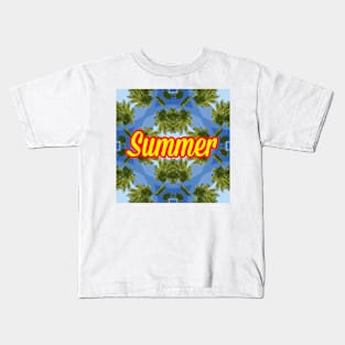 Summer Palm Treee Pattern Kids T-Shirt